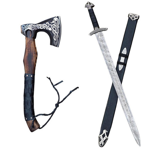 Sword axe damascus steel - damascus,